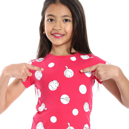 Diadora Girls Cotton Printed T-Shirt